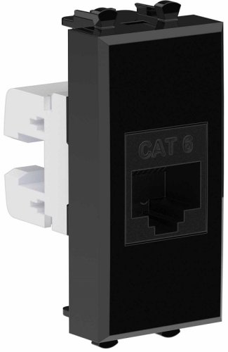 Розетка компьютерная модульная DKC Avanti 1-м. 1 мод. RJ45 6е черный квадрат картинка